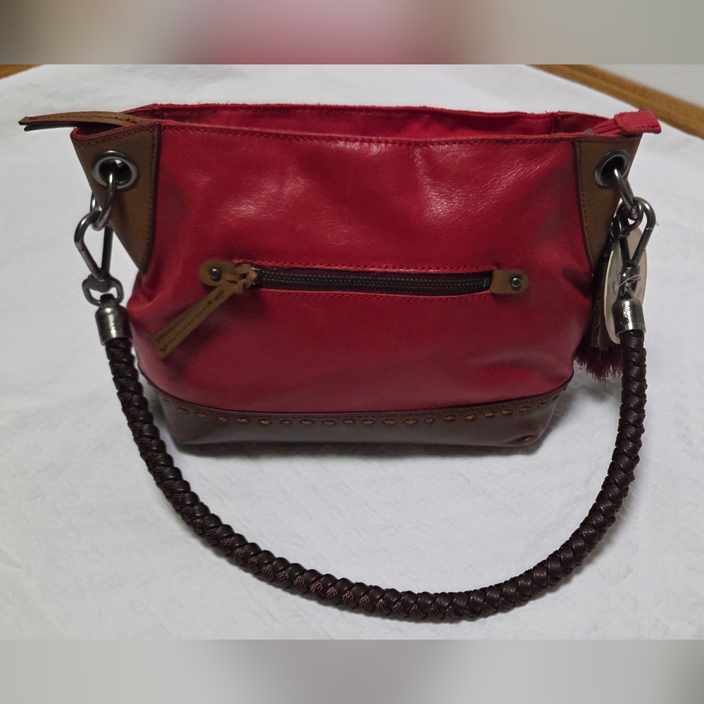 NWT The Sak Red and Brown Leather Shoulder Bag